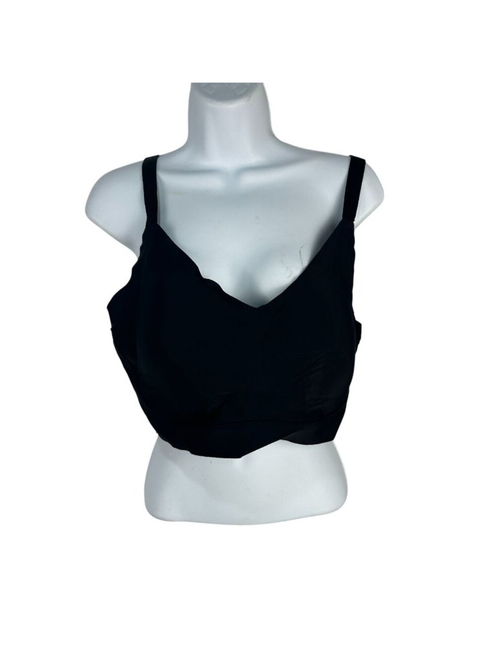 Dreamwear Black Plus Size 2X Nylon/Spandex Adjustable Strap Bralette